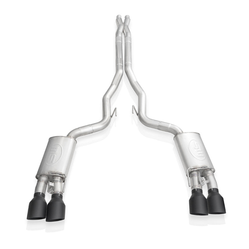 Stainless Works 2020 Ford GT500 Legend Catback X-Pipe Exhaust Factory Connect - Black Tips - GT500CBXFCLB
