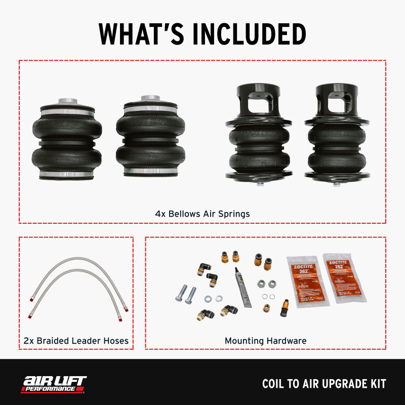 Air Lift 02-06 Infiniti G35 Sedan / 03-08 Nissan 350z Coil to Air Upgrade Kit - 83013