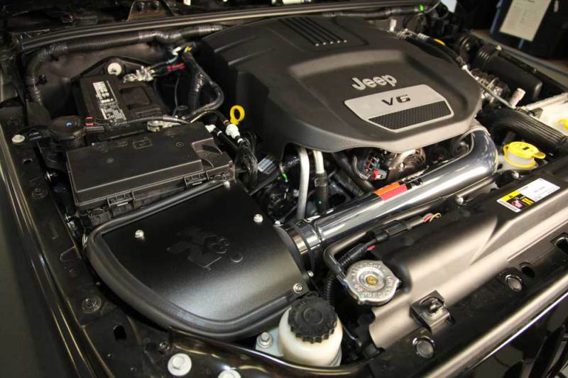 K&N 12-18 Jeep Wrangler V6-3.6L High Flow Performance Intake Kit (12-15 CARB Approved) - 77-1566KP