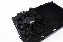 Load image into Gallery viewer, CSF 01-07 Mitsubishi Evo 7/8/9 Full-Slim Radiator w/12in Fan &amp; Shroud/-16AN - Black - 7075B