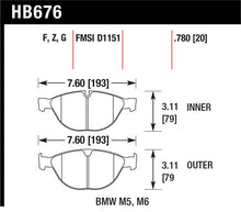 Load image into Gallery viewer, Hawk 06-10 BMW M5/M6 HPS Street Front Brake Pads - HB676F.780