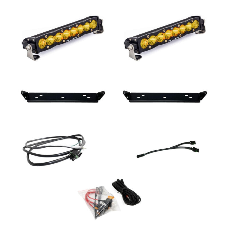 Baja Designs 2021+ Ford Raptor S8 Behind Grill Kit -10in. Amber D/C - 448066