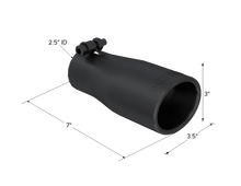 Load image into Gallery viewer, MBRP Universal Tip 2.5 O.D. Oval End 3.75 Inlet 10in length - Black Finish - T5116BLK