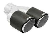 Load image into Gallery viewer, MBRP 3in ID / Dual 4in OD Out Staggered L 9.37in / R 9.87in Dual Wall Carbon Fiber Univ Exhaust Tip - T5183CF