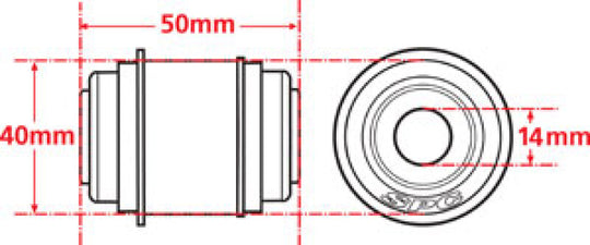 SPC Performance Flex Joint xAxis BUILDER SERIES 14mm ID X 40mm OD X 50mm Width - 15641