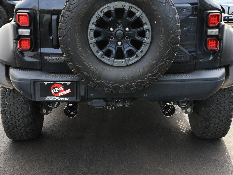 aFe 22-26 Ford Bronco V6 3.0L (tt) Vulcan Series 3in 304SS Cat-Back Exhaust System w/ Black Tips - 49-33154-B