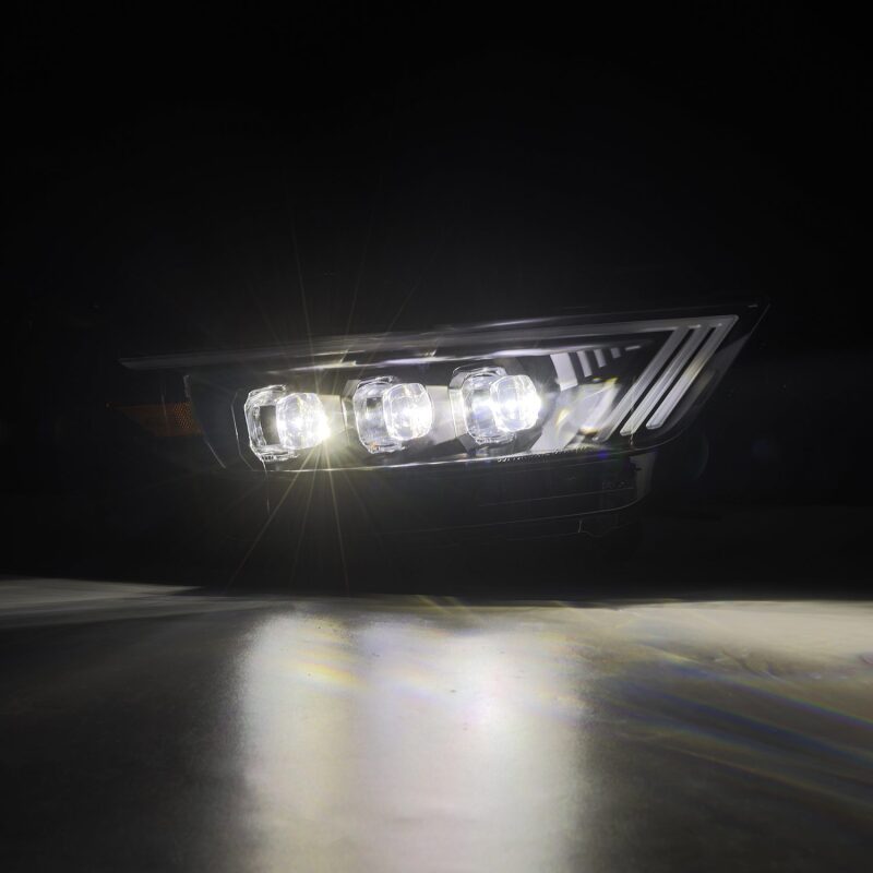 AlphaRex 15-17 Ford Mustang NOVA Series LED Projector Headlights Blk - 880144