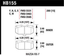 Load image into Gallery viewer, Hawk 90 Mazda RX-7 GXL/U  / 86-91 &amp; 93-95 RX-7 HT-10 Race Front Brake Pads - HB155S.580