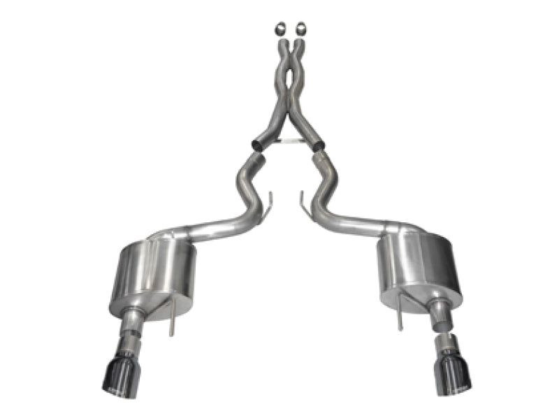Corsa 2015-17 Ford Mustang GT Coupe 5.0L 3in Sport Cat-Back Exhaust Dual Rear Exit w/ Gun Metal Tips - 14332GNM