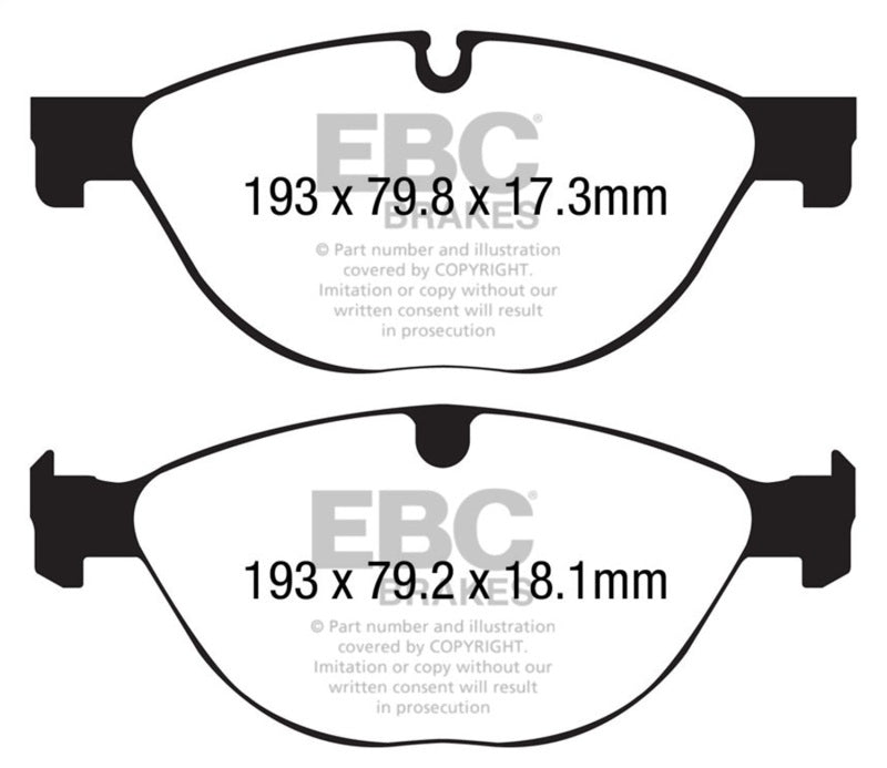EBC 13+ Jaguar F-Type (Cast Iron Only) 3.0 Supercharged (380) Perf Pkg Yellowstuff Front Brake Pads - DP42191R
