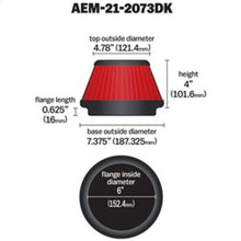 Load image into Gallery viewer, AEM 5 in x 5 in Dryflow Air Filter - 21-2073DK
