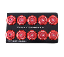 Load image into Gallery viewer, NRG Fender Washer Kit w/Color Matched M6 Bolt Rivets For Plastic (Red) - Set of 10 - FW-150RD