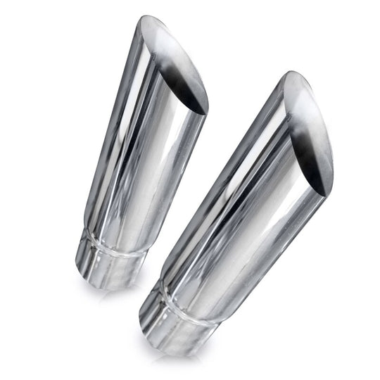 Stainless Works Angle Cut Resonator Tips 2 1/4in ID Inlet 3in Body - 770225