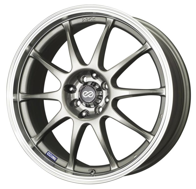 Enkei J10 18x7.5 5x112/114.3 38mm Offset 72.6mm Bore Dia Silver w/ Machined Lip Wheel - 409-875-26SP