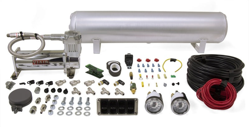Air Lift 4-Way Manual Control System 100% Duty 1/4in Line 4 Gal. Tank. - 27666