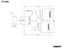 Load image into Gallery viewer, MBRP Burnt End Tip 2.5 ID Dual 4 OD Out 9.5 length Single wall 304 Stainless Steel Driver Side - T5178BE