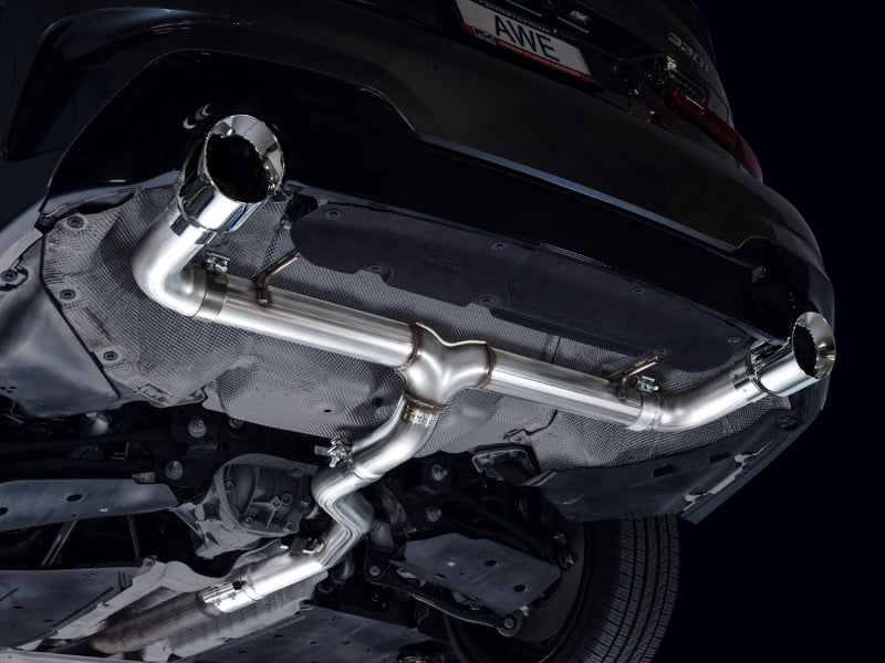 AWE Tuning 19-23 BMW 330i / 21-23 BMW 430i Base G2X Track Edition Axle-Back Exhaust - Chrome Silver - 3020-32429