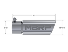 Load image into Gallery viewer, MBRP Universal Tip 3in O.D. Angled Rolled End 3 inlet 10 length - T5115