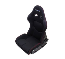 Load image into Gallery viewer, NRG FRP Bucket Seat - Reclinable (Black Cloth w/Red Stitching) - RSC-400BK