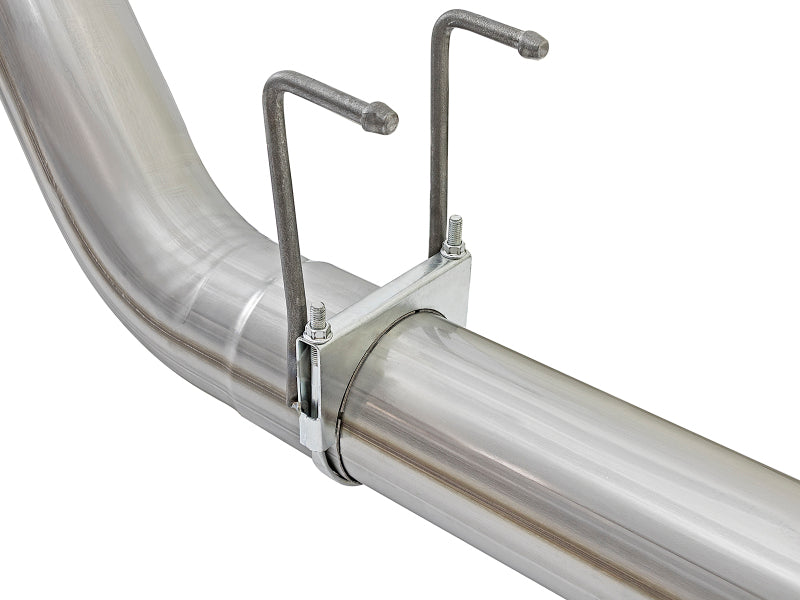 aFe ATLAS 5in DPF-Back Alum Steel Exhaust System w/Polished Tip 2017 Ford Diesel Trucks V8-6.7L (td) - 49-03090-P