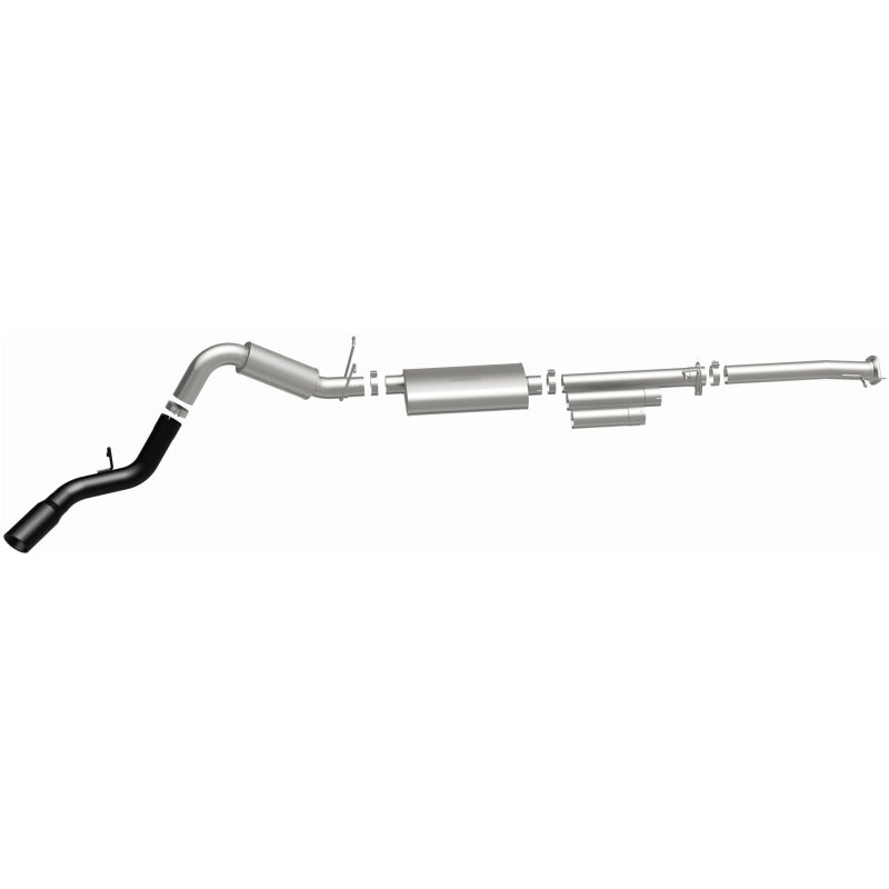 MagnaFlow 11-19 GM 2500/3500 6.0L 4in Single Passenger Side Rear Exit Cat-Back Exhaust w/Black Tips - 19376