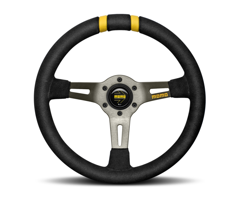 Momo MODDRIFT Steering Wheel 330 mm - Black Suede/Anthracite Spokes/2 Stripes - R1907/33S