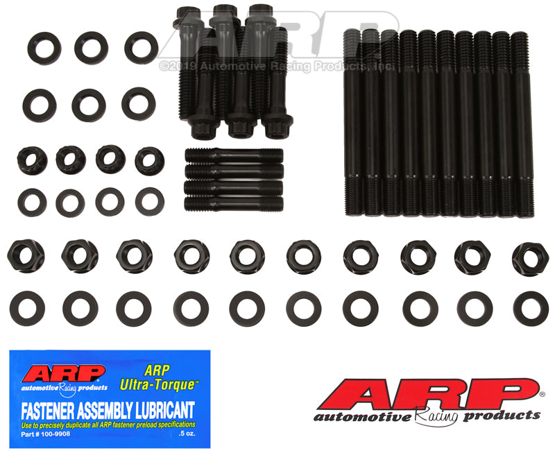 ARP Chevrolet Small Block w/ 4-Bolt Front & Rear Caps Main Stud Kit - Black - 134-5602