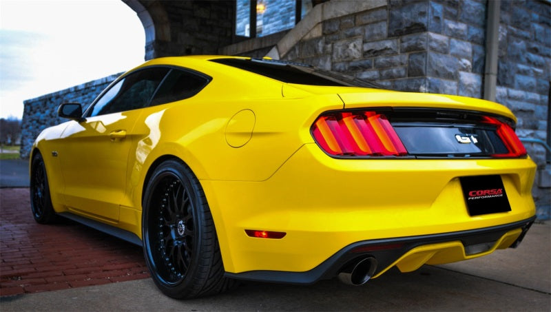 Corsa 2015-2017 Ford Mustang GT Fastback 5.0 3in Xtreme Cat Back Exhaust w/ Dual Black 4.5in Tips - 14328BLK