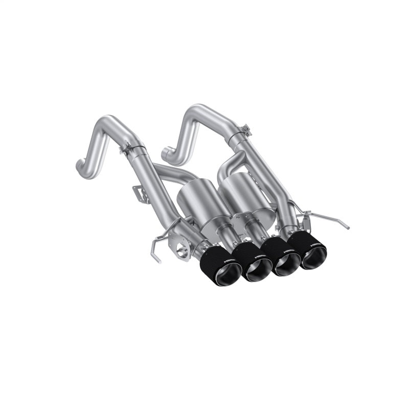 MBRP 14-19 Corvette 6.2L (NPP Models Only) T304SS 3in Cat-Back Dual Split w/ Quad Carbon Fiber Tips - S70073CF