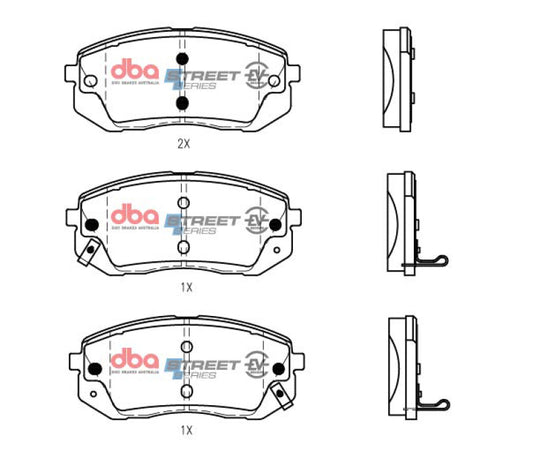 DBA 18-23 Hyundai Kona (w/A/T / 305mm Front Rotor) AWD Front SSEV Street Series Brake Pads - DB2174SSEV