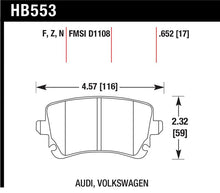 Load image into Gallery viewer, Hawk 06-07 Audi A6 Quattro / 03-04 RS6 / 04-08 S4 HPS Street Rear Brake Pads - HB553F.652