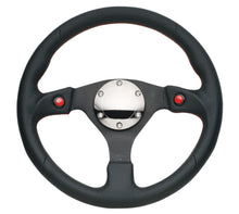 Load image into Gallery viewer, NRG Reinforced Steering Wheel (320mm) Blk Leather w/Dual Buttons - RST-007R