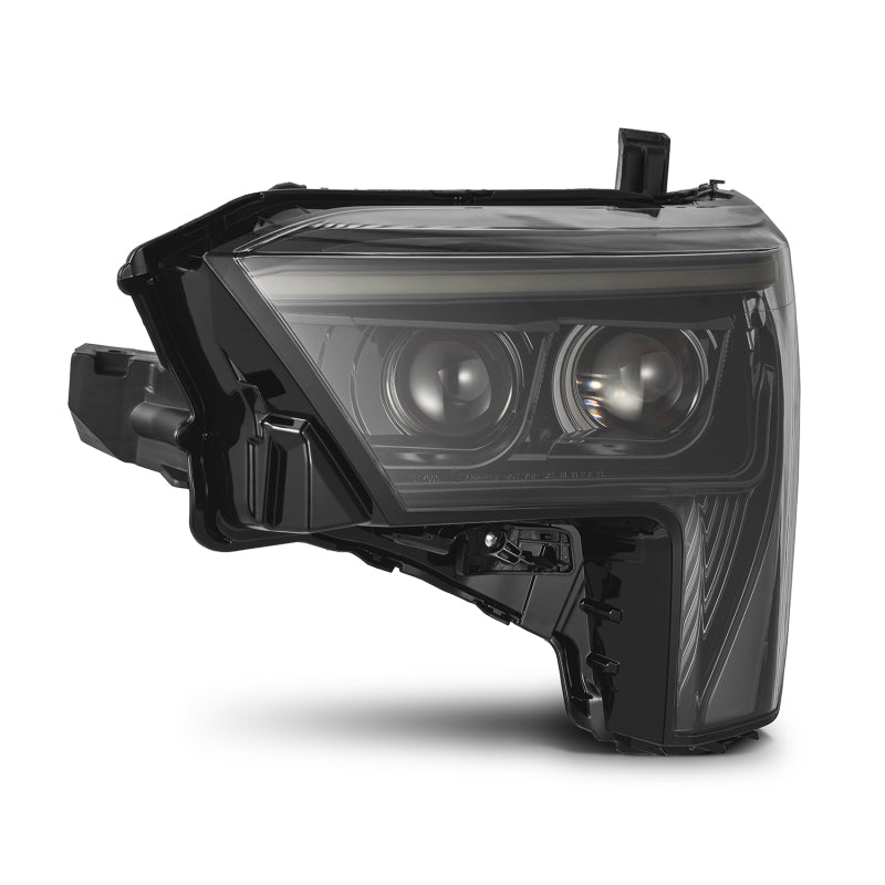 AlphaRex 22-23 Toyota Tundra LUXX-Series Headlights Alpha-Black w/Amber DRL - Req 810029 OR 810030 - 880873