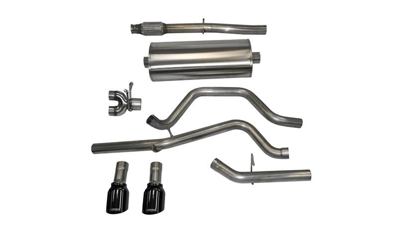Corsa 2014-2019 C Sierra/Chevy Silv 1500 Crew Cab/Short Bed 5.3L V8 Black Sport Dual Rear CB Exhaust - 14869BLK
