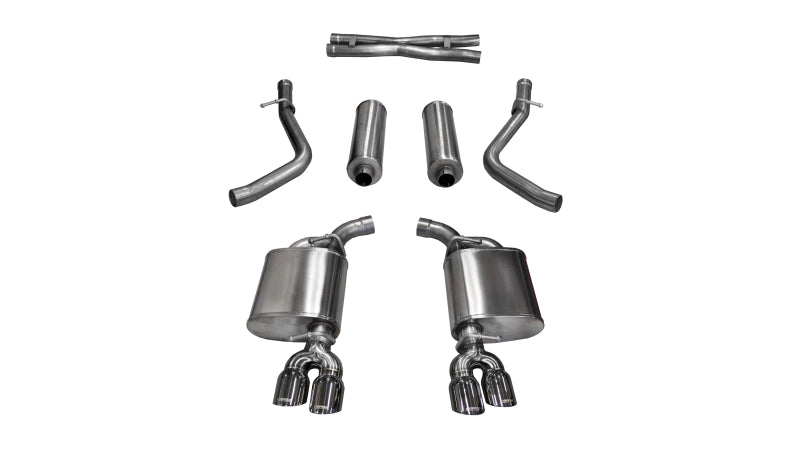 Corsa 15-16 Dodge Challenger Xtreme Cat-Back Dual Rear Exit with Twin 3.5in Polished Pro-Series Tips - 14985