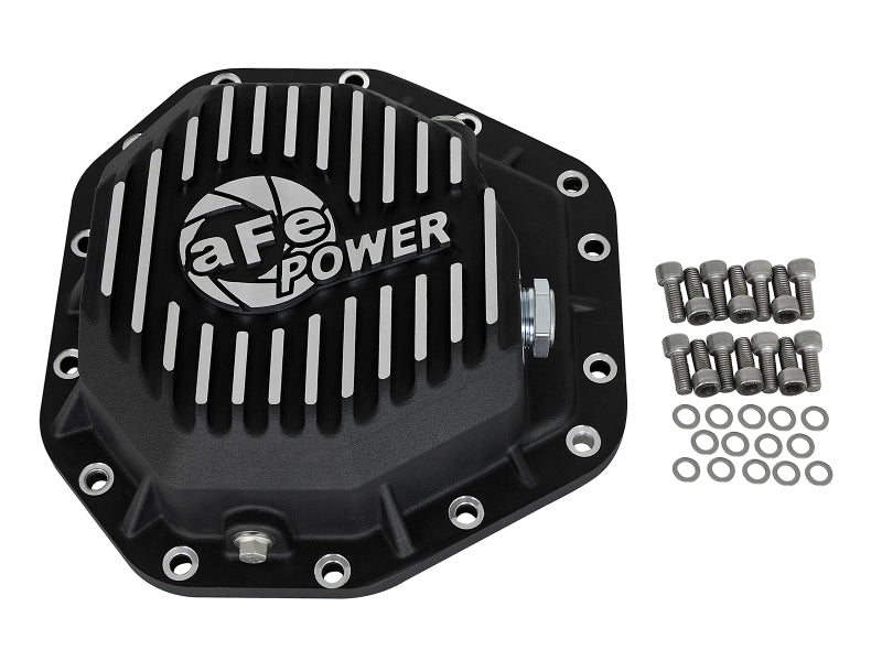 aFe Power Pro Ser Rear Diff Cover Black w/Mach Fins 2017 Ford Diesel Trucks V8-6.7L(td) Dana M275-14 - 46-70352