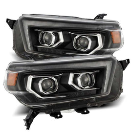 AlphaRex 10-13 Toyota 4Runner PRO-Series Projector Headlights Plank Style Black w/Seq Signal/DRL - 880755