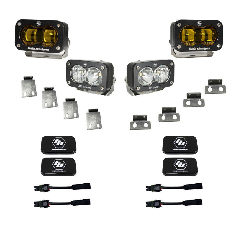 Baja Designs 21+ Ford Raptor/Bronco S2 SAE Pro Fog Pocket Light Kit Clear - 448180
