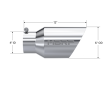 Load image into Gallery viewer, MBRP Universal Tip 6 O.D. Dual Wall Angled 4 inlet 12 length - T5072