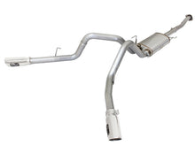 Load image into Gallery viewer, aFe MACHForce XP Exhaust 3in SS Dual Side Exit CB w/ Polish Tips 15 Ford F150 Ecoboost V6-2.7L/3.5L - 49-43070-P