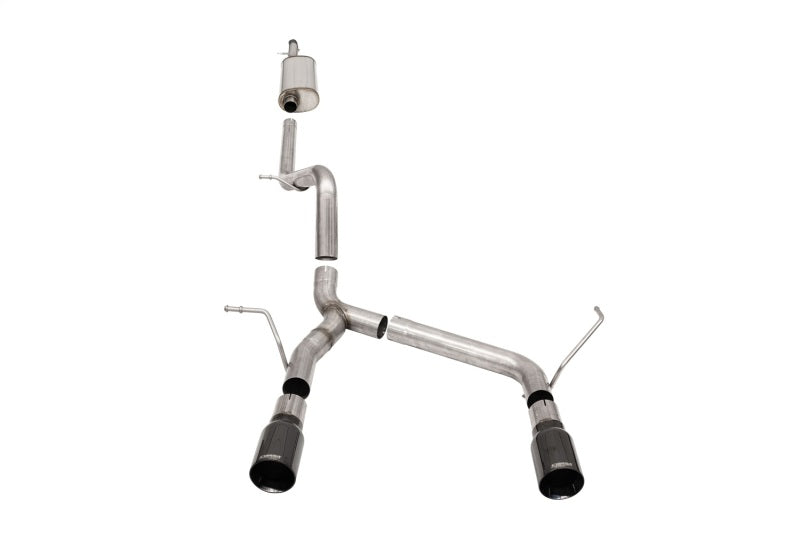 Corsa 2007-2018 Jeep Wrangler JKU 3.6L Sport 2.75in Cat-Back Exhaust w/ Single 4in Black Tips - 21122BLK