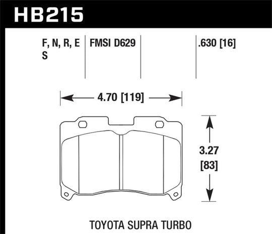 Hawk 93-98 Toyota Supra TT HT-10 Race Front Brake Pads - HB215S.630
