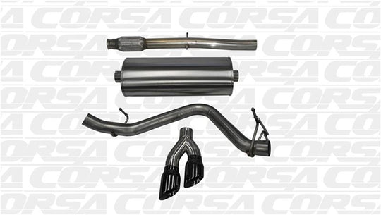 Corsa 14-19 GMC Sierra/Chevy Silv 1500 Crew Cab/Short Bed 5.3L V8 Black Sport Single Side CB Exhaust - 14873BLK