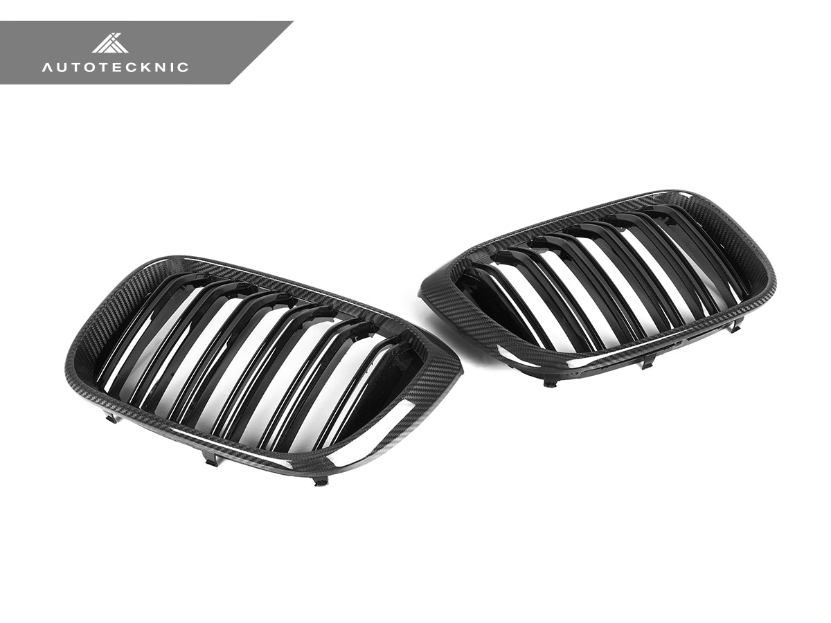 AutoTecknic Dry Carbon Fiber Dual-Slats Front Grille Set - BMW G01 X3 | G02 X4 Pre-LCI