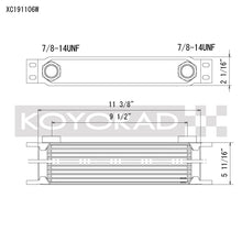 Load image into Gallery viewer, Koyo 19 Row Oil Cooler 11.25in x 5.75in x 2in (AN-10 ORB provisions) - XC191106W