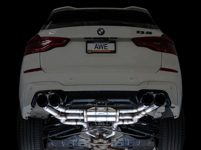 AWE Tuning 20-25 BMW X3 M/M Comp (F97) AWD SwitchPath Axle-Back Exhaust - Diamond Black Tips - 3025-43301