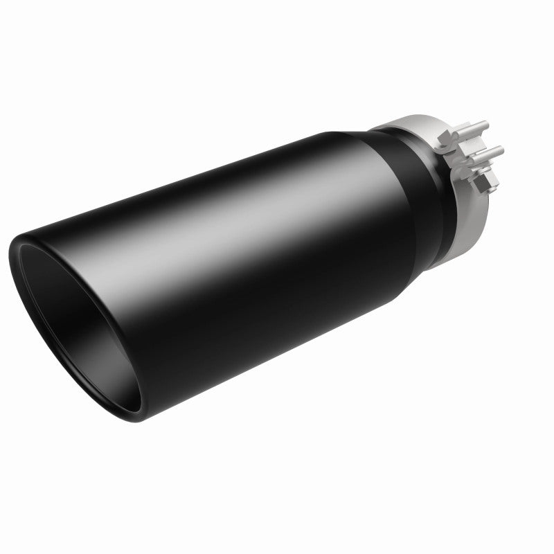 MagnaFlow Tip Stainless Black Coated Single Double Round Single Outlet 5in Dia 4in Inlet 13in L - 35240