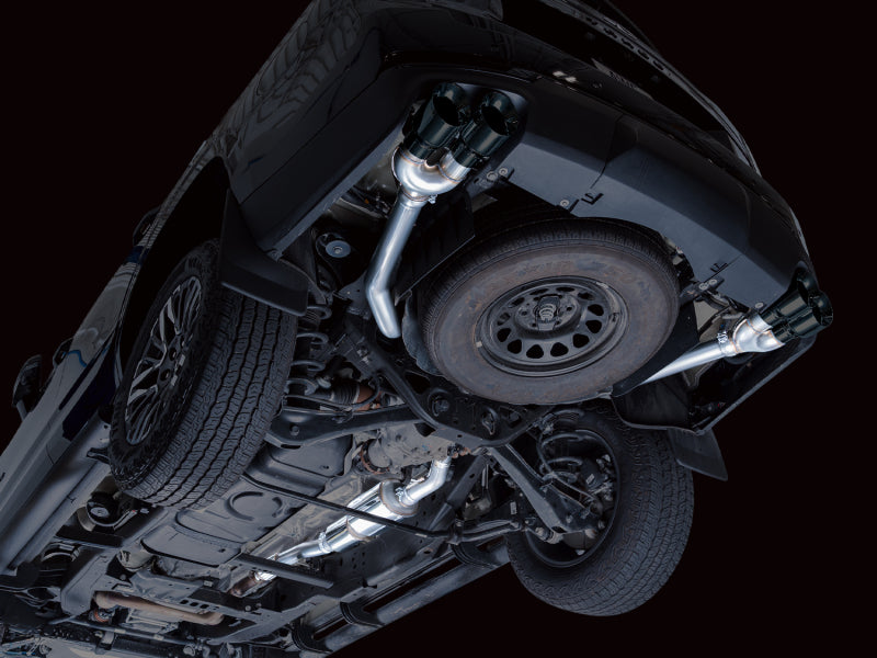 AWE Tuning 2021+ GMC Tahoe/Yukon 5.3L 0FG Split Rear Exit Catback Exhaust - Quad Diamond Blk Tips - 3015-43006