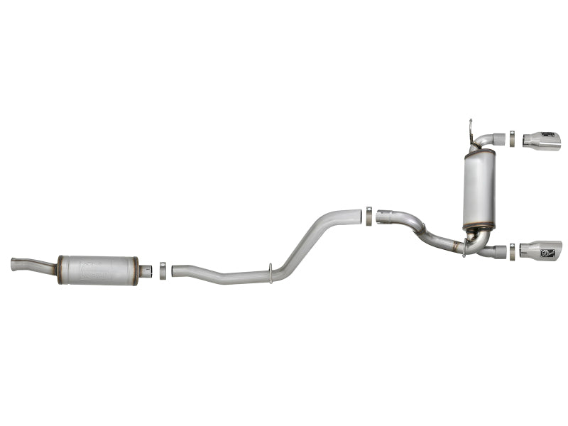 aFe Rebel Series 2.5in 409 SS Cat-Back Exhaust w/ Polished Tips 2018+ Jeep Wrangler (JL) V6 3.6L - 49-48066-P