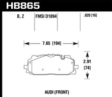 Load image into Gallery viewer, Hawk 18-19 Audi S5 HPS 5.0 Front Brake Pads - HB865B.620